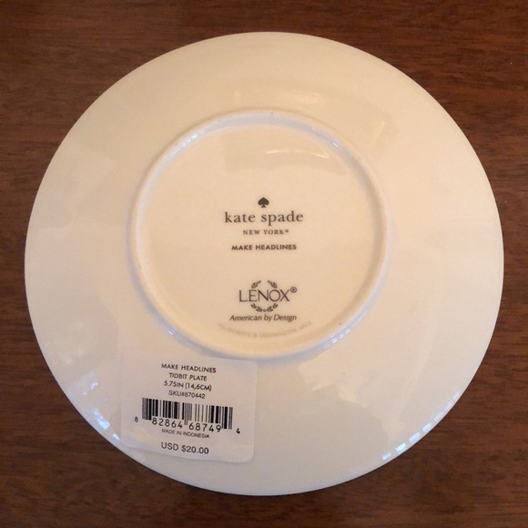 NWT Kate Spade Make Headlines tidbit charm Plates by Lenox - Picture 12 of 12